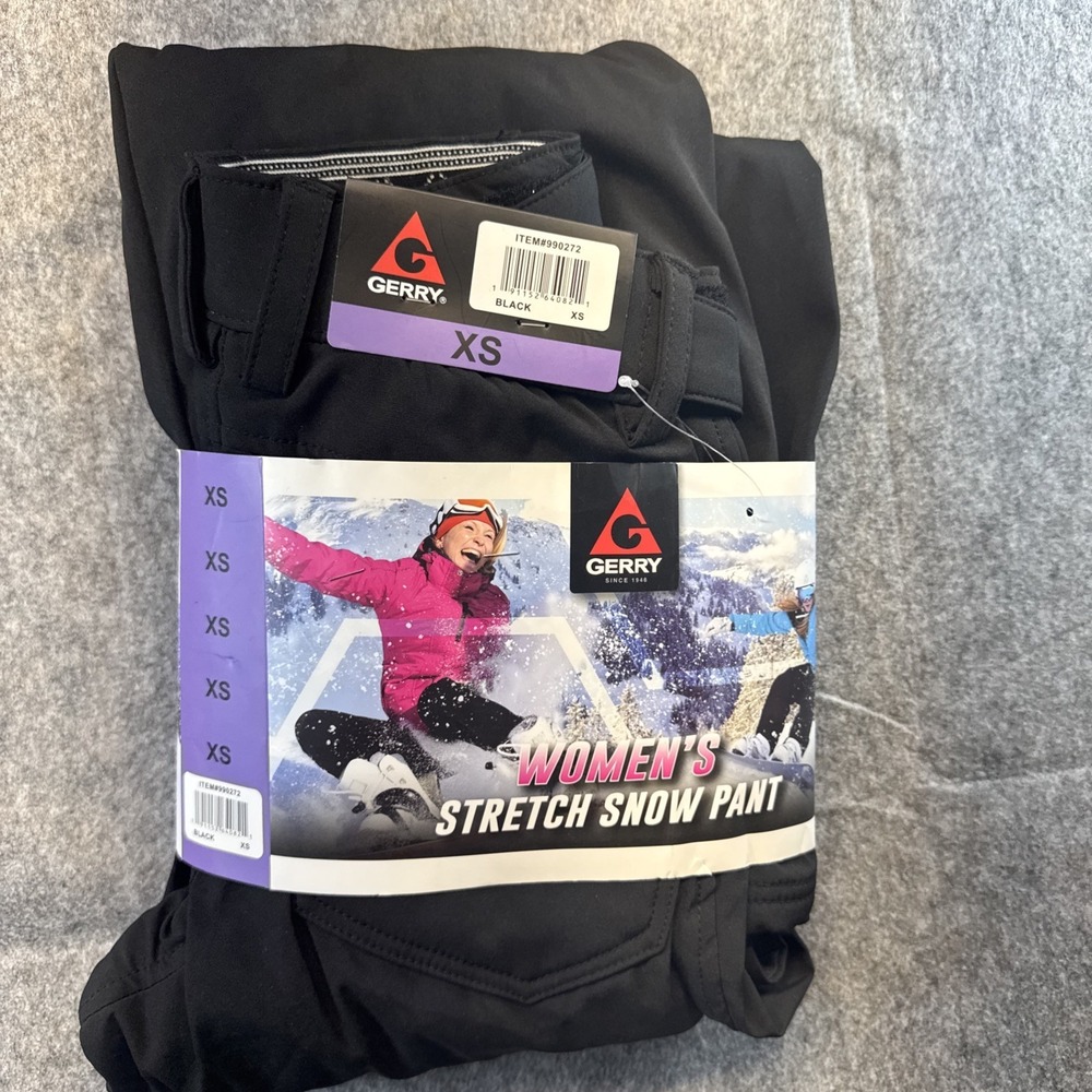Gerry Women's Size XS Black Snow Tech Pants w/ 4 Way Stretch Fabric Ski Pant